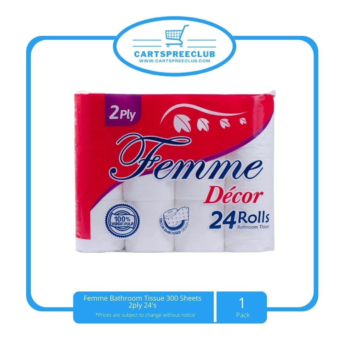 Femme Bathroom Tissue 300 Sheets 2ply 24&#39;s