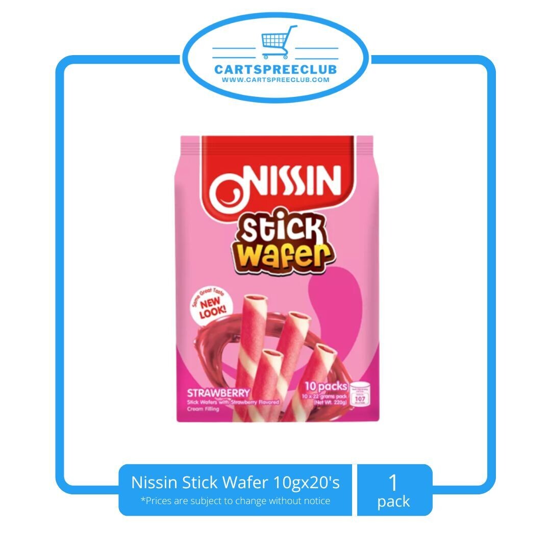 Nissin Wafer Stick Strawberry 10gx20&#39;s