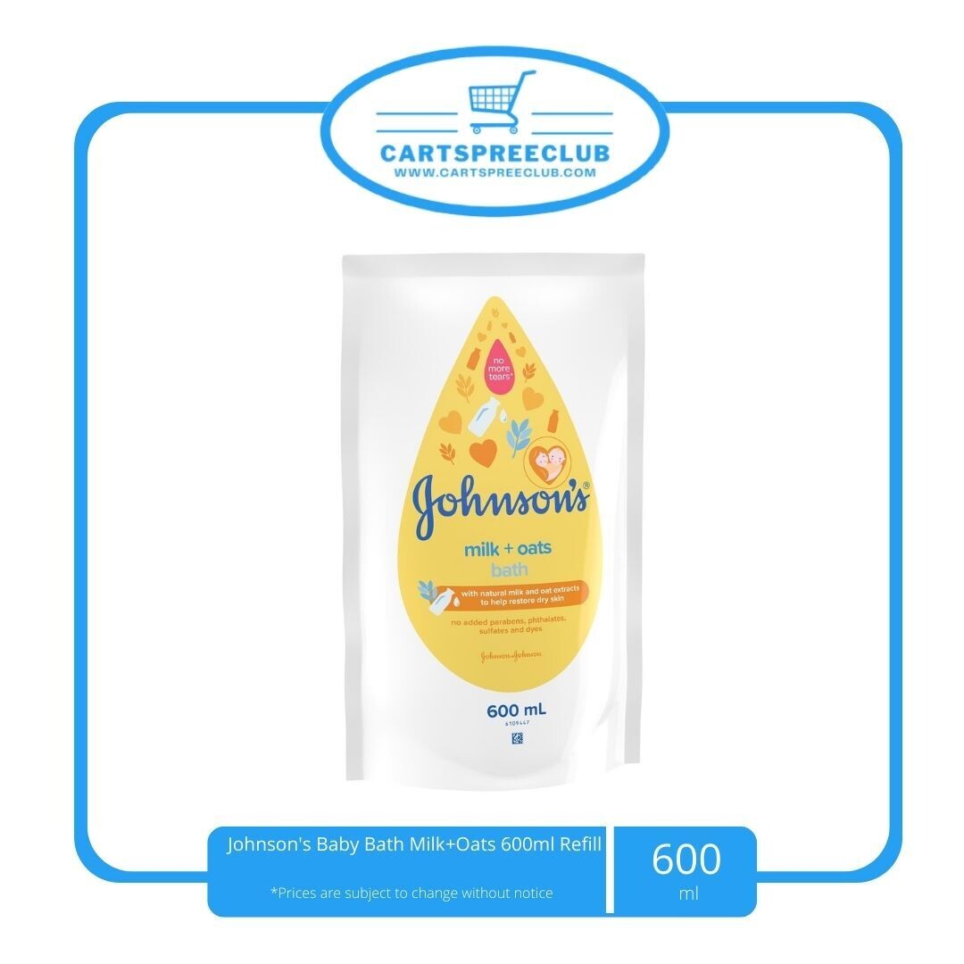 Johnson's Baby Bath Milk+Oats 600ml Refill