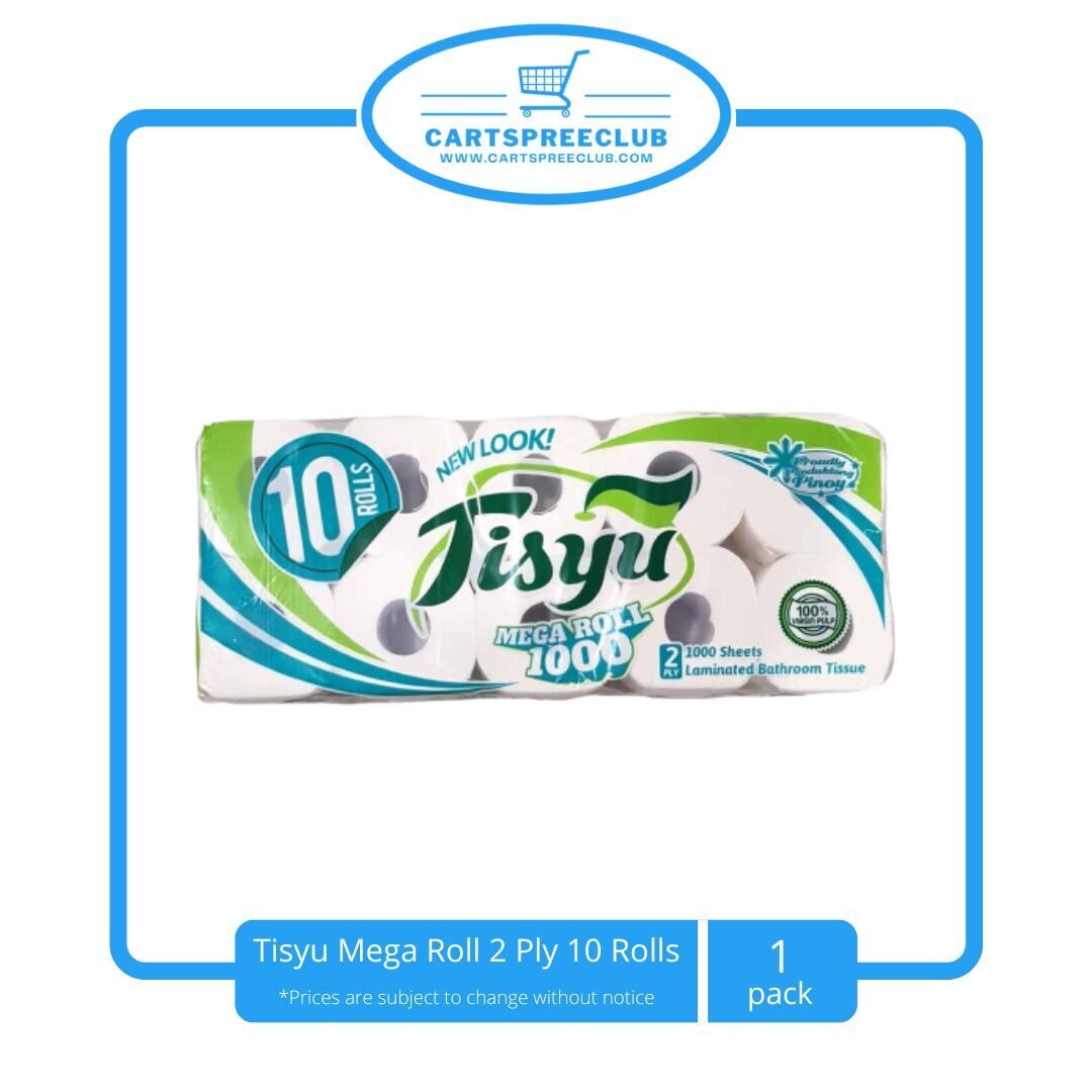Tisyu Bathroom tissue Mega Roll 1000 Sheets 2 ply 10&#39;s