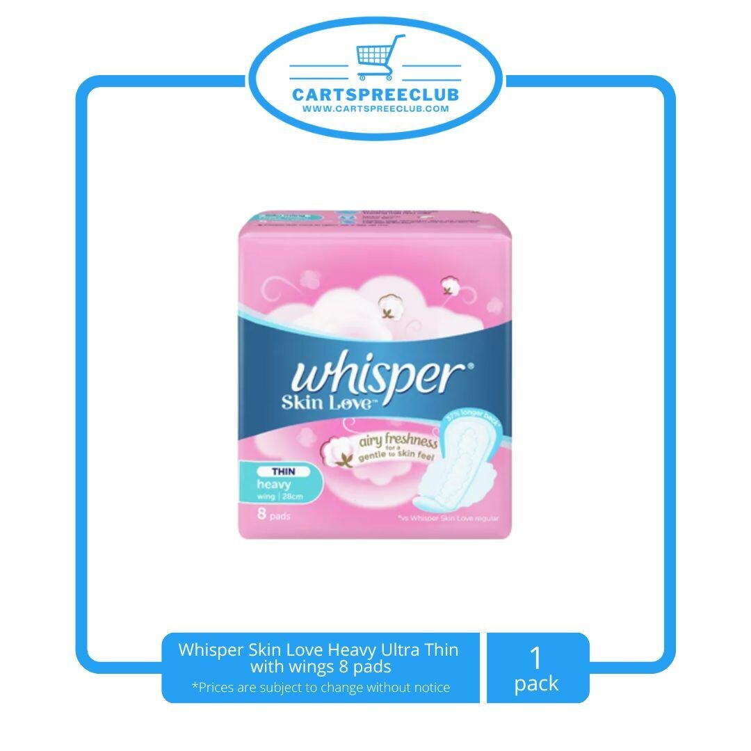 Whisper Skin Love Regular/ Heavy ultra Thin with wings 8 pads