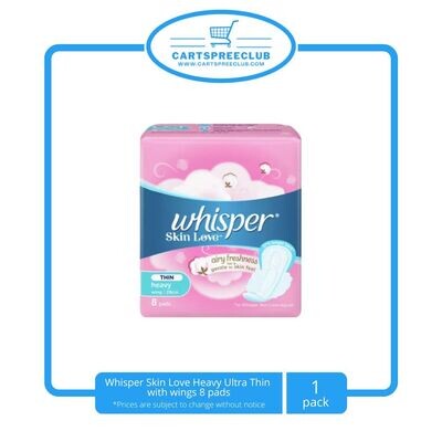 Whisper Skin Love Regular/ Heavy ultra Thin with wings 8 pads