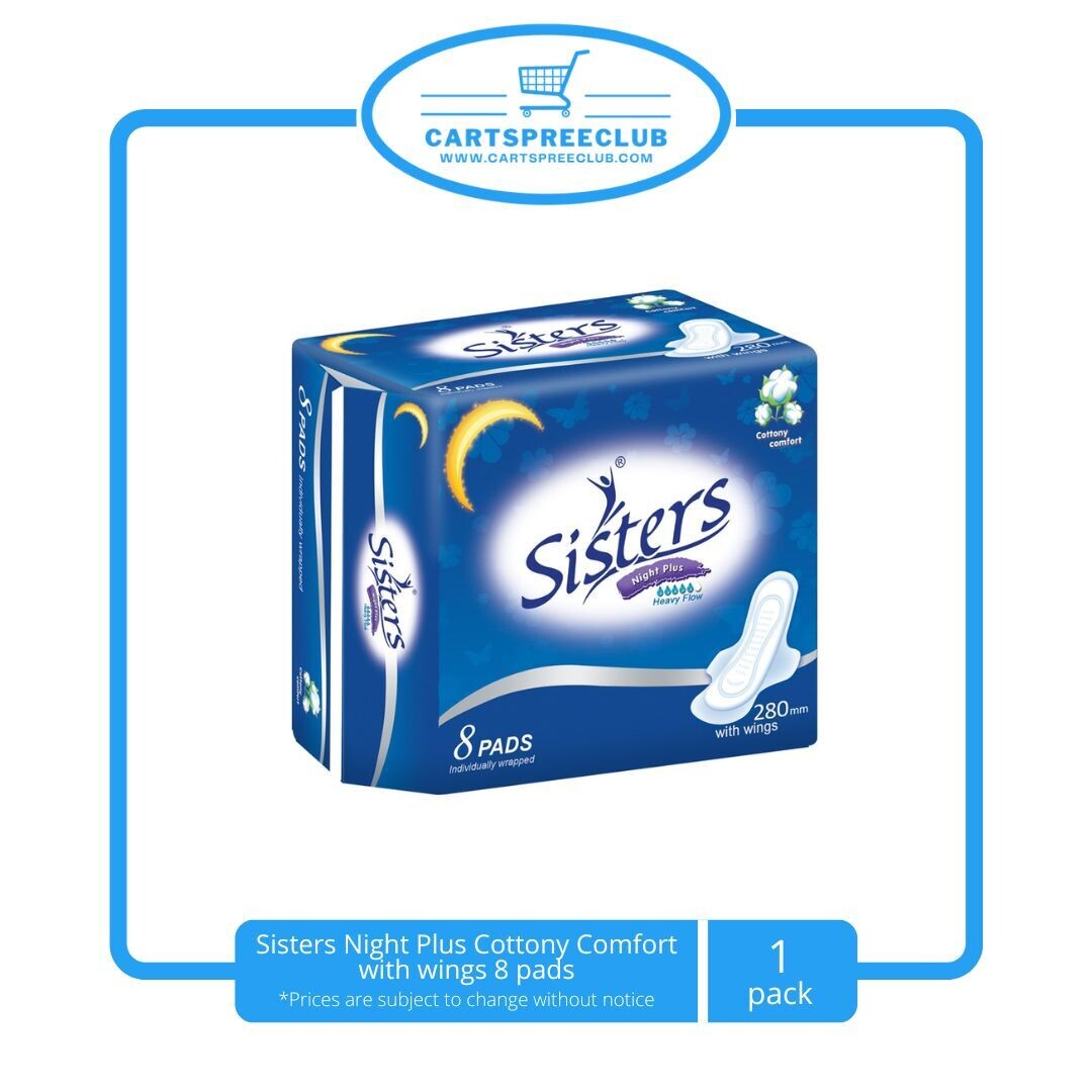 Sisters Night Plus Cottony Comfort with wings 8 pads