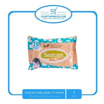 Sanicare baby wipes 15 sheets