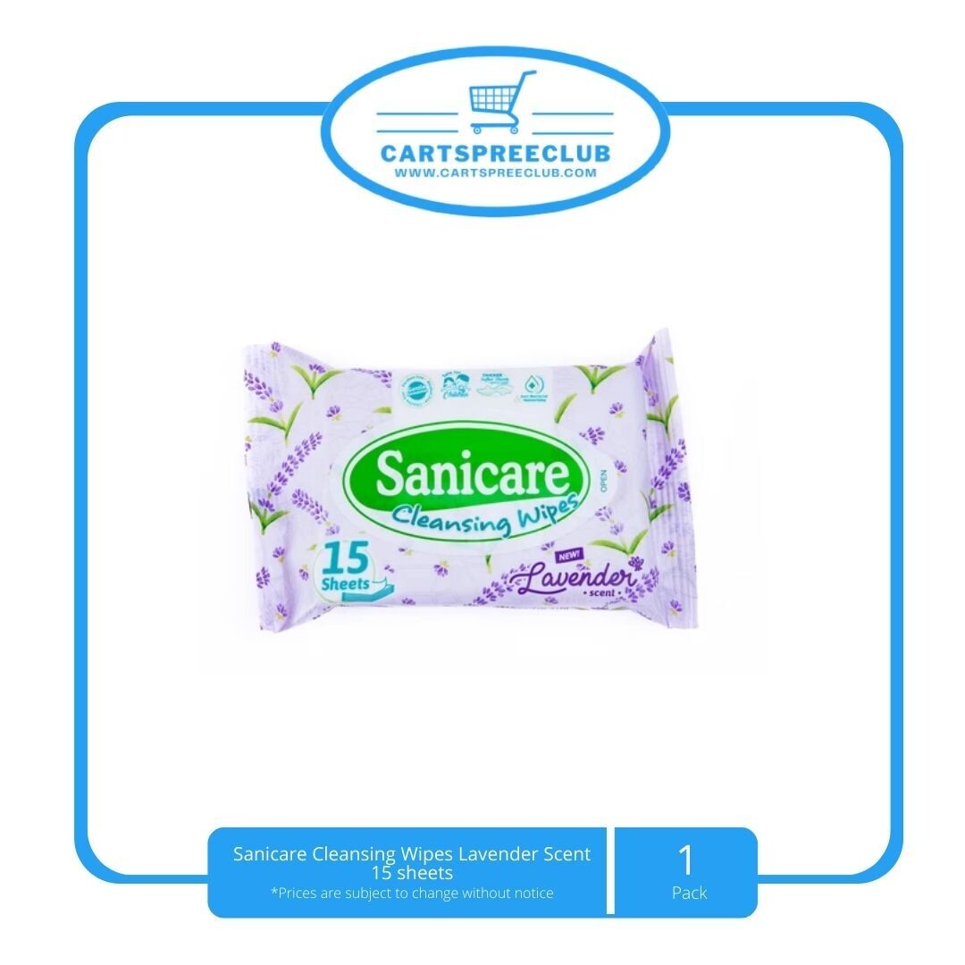 Sanicare Cleansing Wipes Lavender Scent 15 sheets