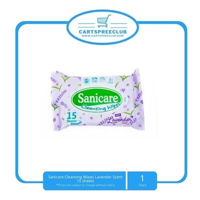 Sanicare Cleansing Wipes Lavender Scent 15 sheets

