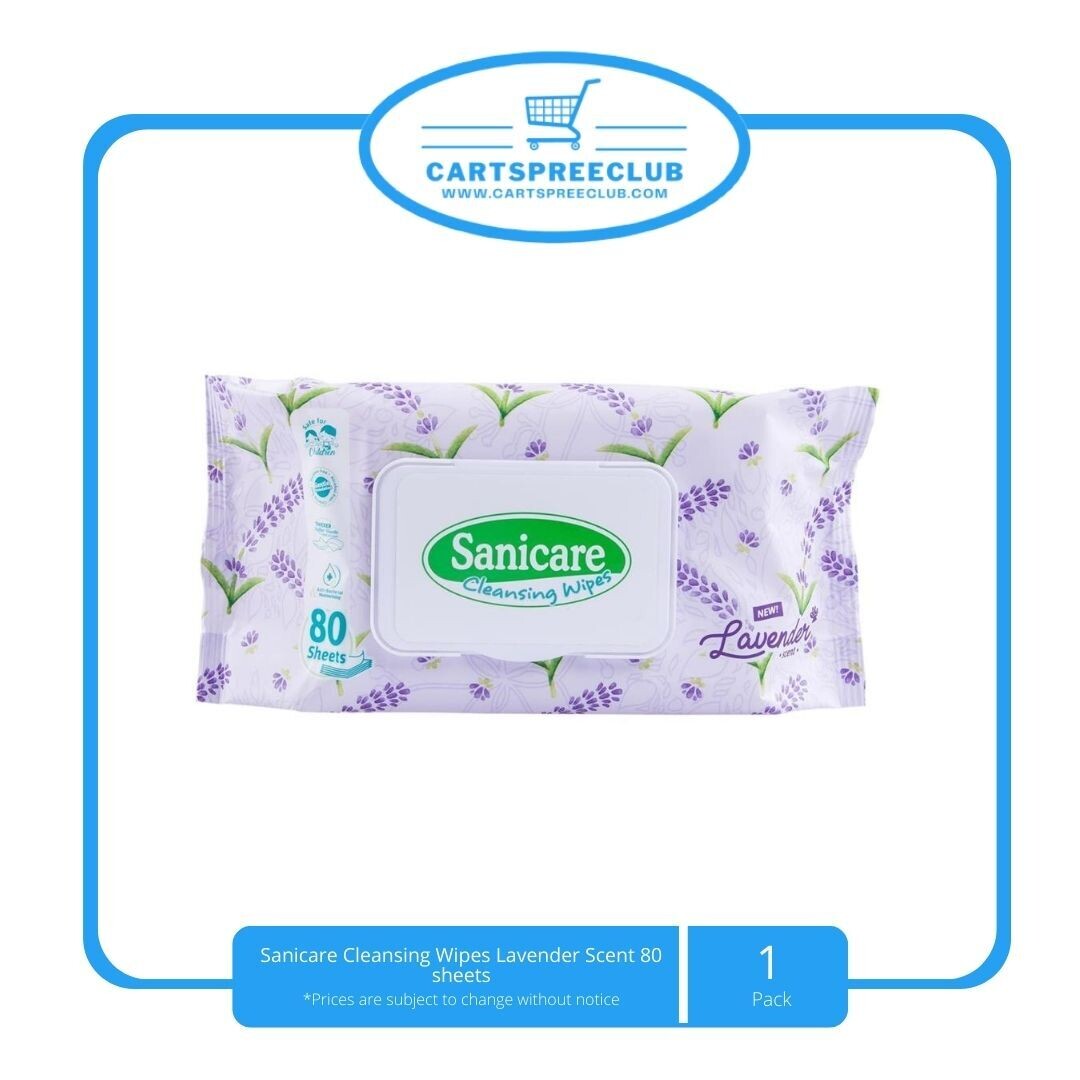 Sanicare Cleansing Wipes Lavender Scent 80 sheets