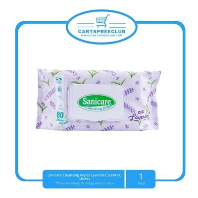 Sanicare Cleansing Wipes Lavender Scent 80 sheets