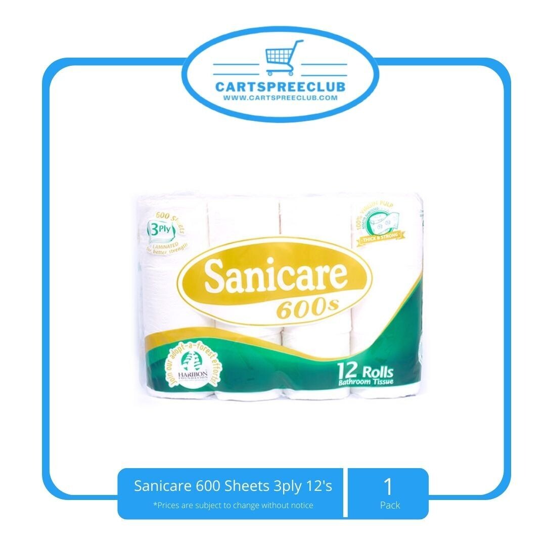 Sanicare 600 Sheets 3ply 12&#39;s
