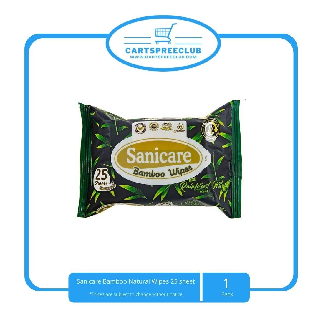 Sanicare Bamboo Natural Wipes 25 sheet