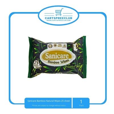 Sanicare Bamboo Natural Wipes 25 sheet