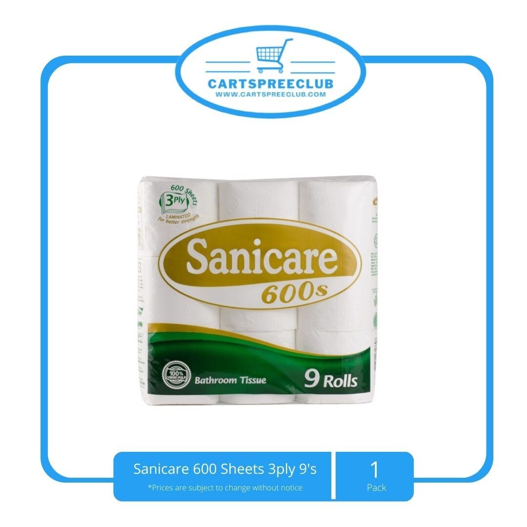 Sanicare 600 Sheets 3ply 9&#39;s