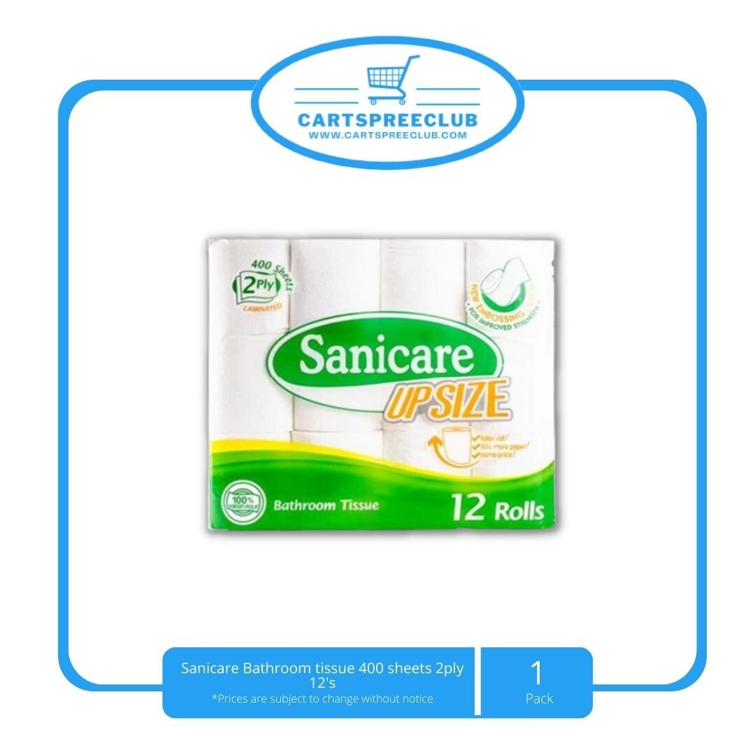 Sanicare Bathroom tissue 400 sheets 2ply 12's