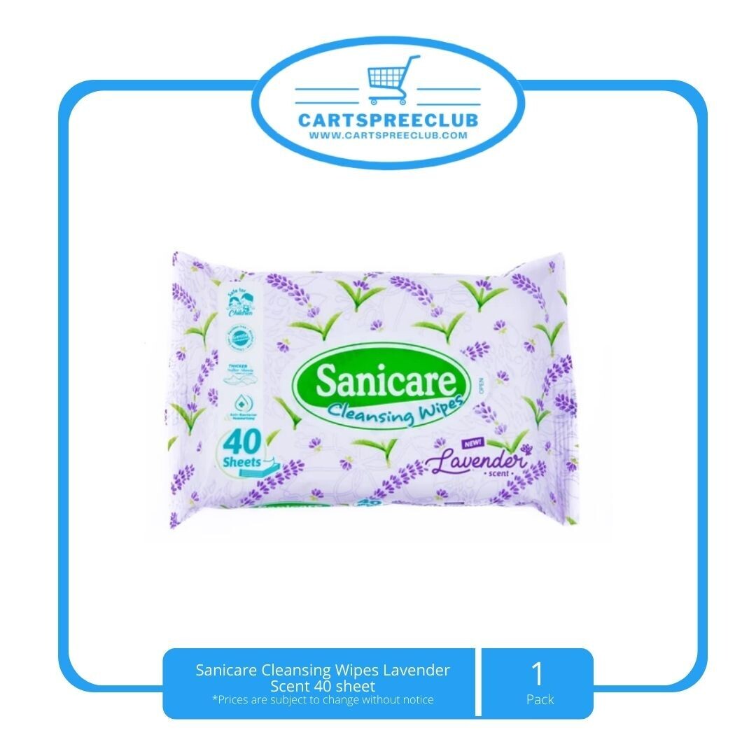 Sanicare Cleansing Wipes Lavender Scent 40 sheet