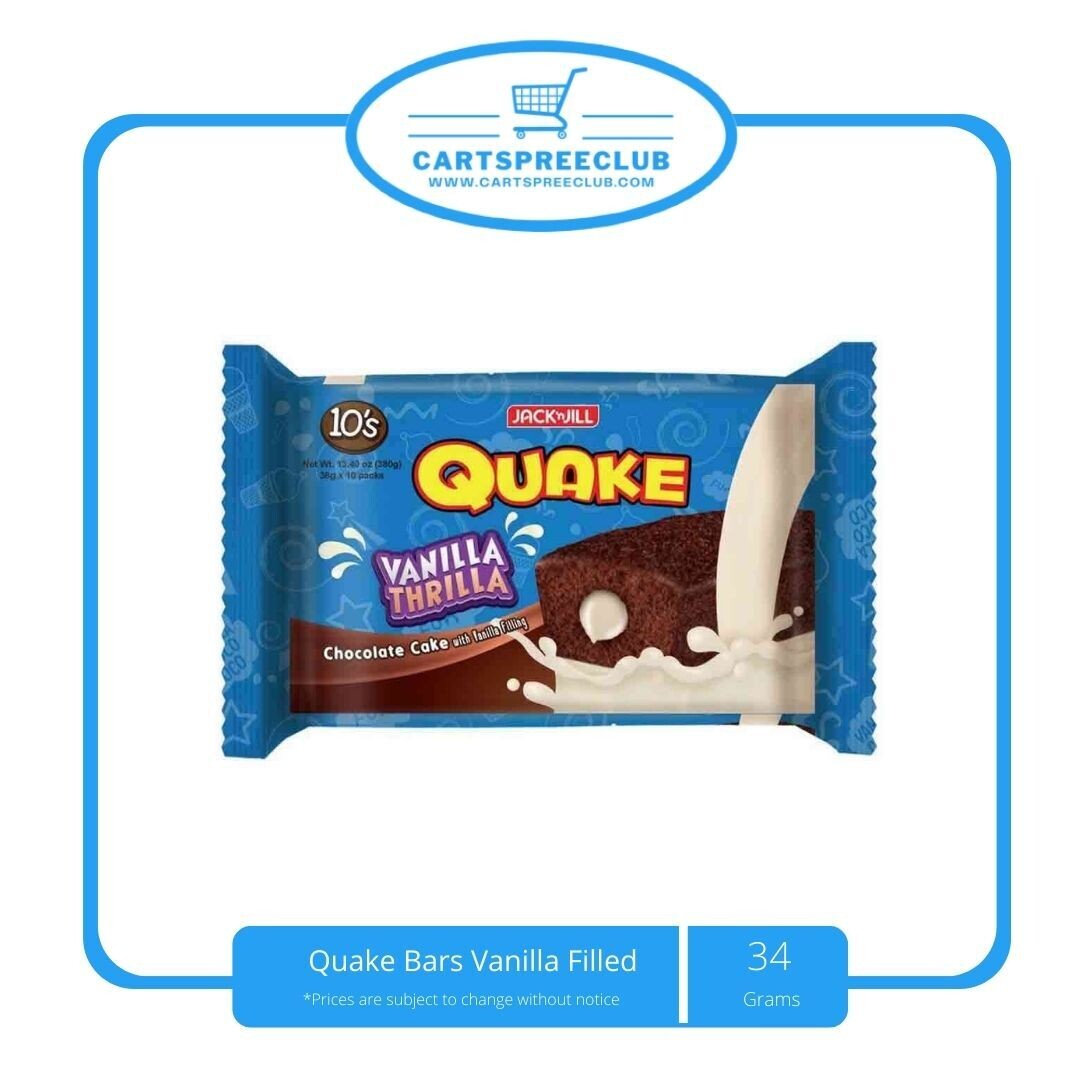 Quake Bars Vanilla Filled 36gx10&#39;s
