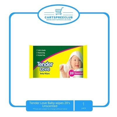 Tender Love baby wipes 20&#39;s Unscented