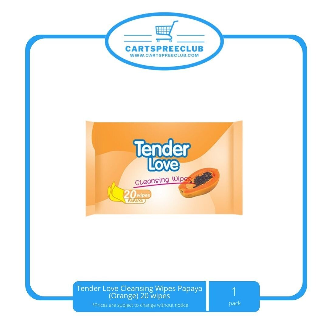 Tender Love Cleansing Wipes Papaya (Orange) 20 wipes