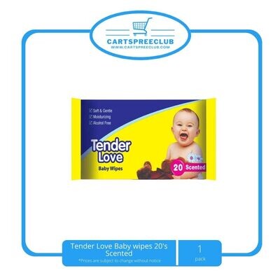 Tender Love baby wipes 20&#39;s scented