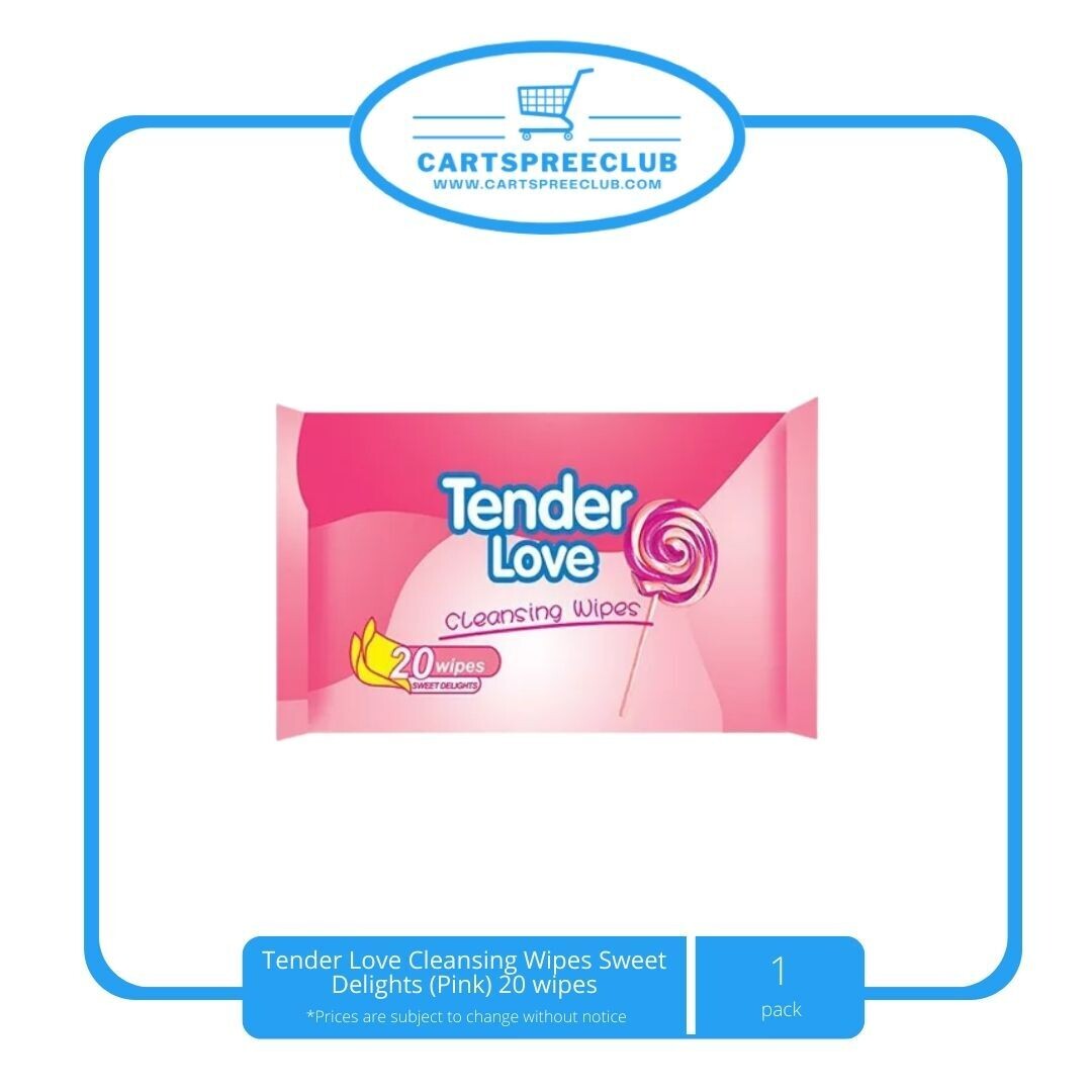 Tender Love Cleansing Wipes Sweet Delights (Pink) 20 wipes