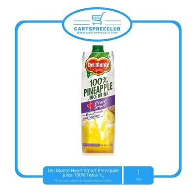 Del Monte Heart Smart Pineapple Juice 100% Tetra 1L