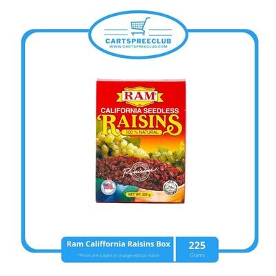 Ram California Raisins Box 225g