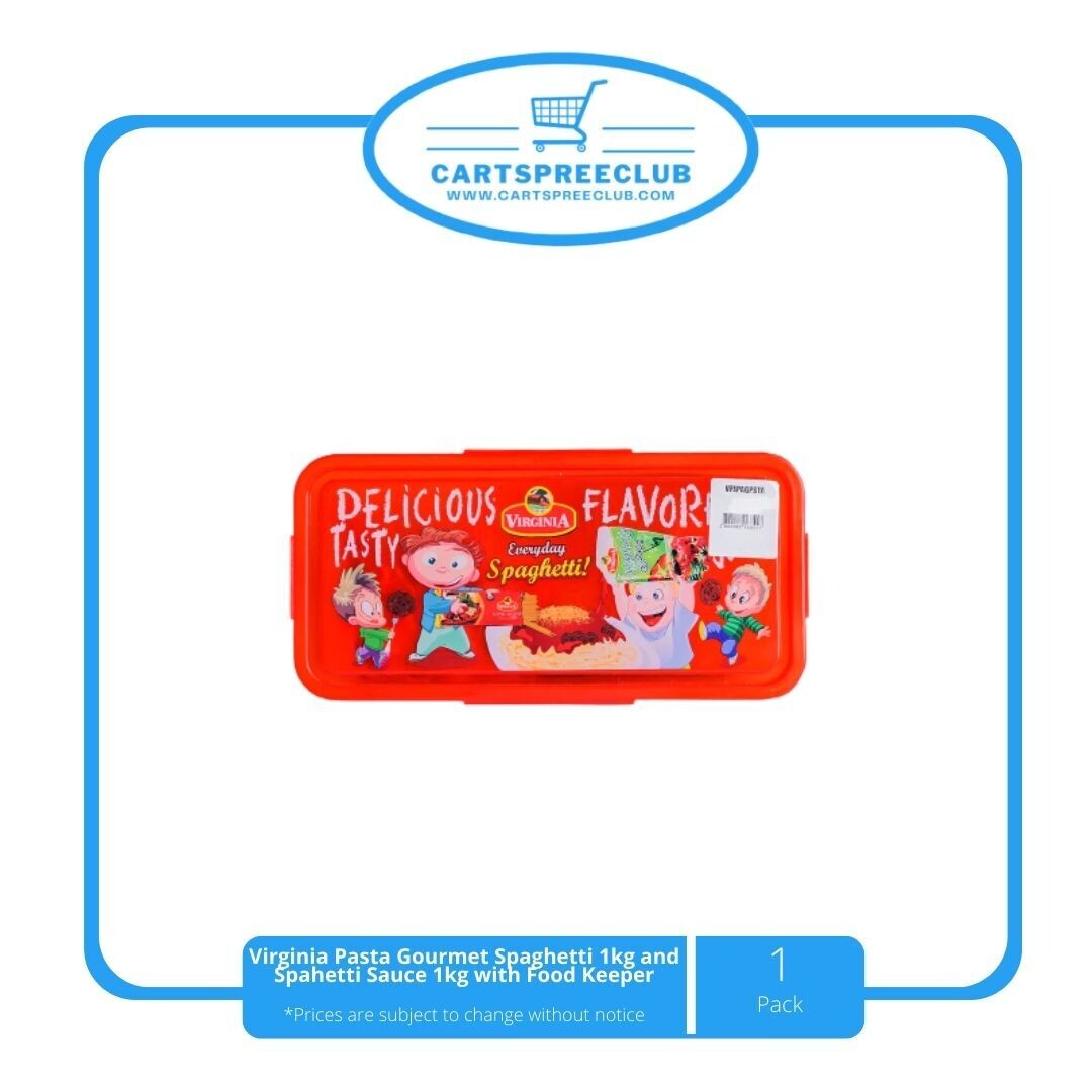 Virginia Pasta Gourmet Spaghetti 1kg and Spahetti Sauce 1kg with Food Keeper