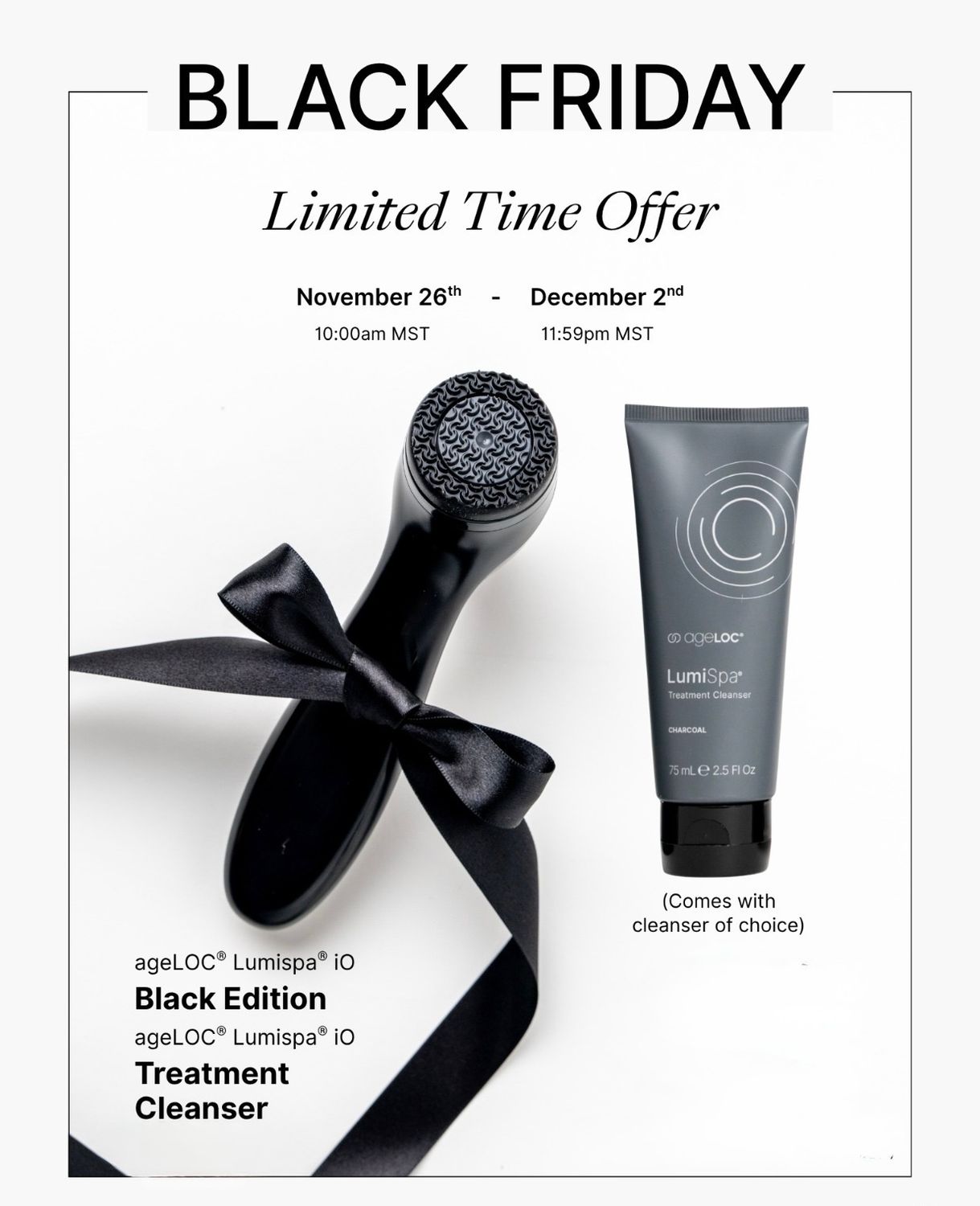 BLACK LumiSpa iO with Cleanser