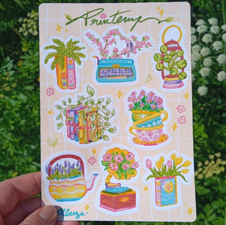Planche de 8 Stickers du Printemps 💐