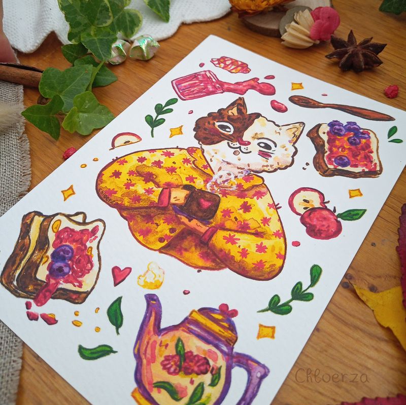 💜Le petit déjeuner du chat : tartines, confiture et bonheur🍞