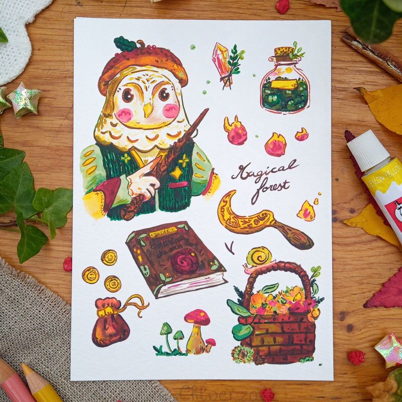 🦉 L&#39;aventure magique de la chouette : grimoire, mousse et secrets de la forêt 🔮