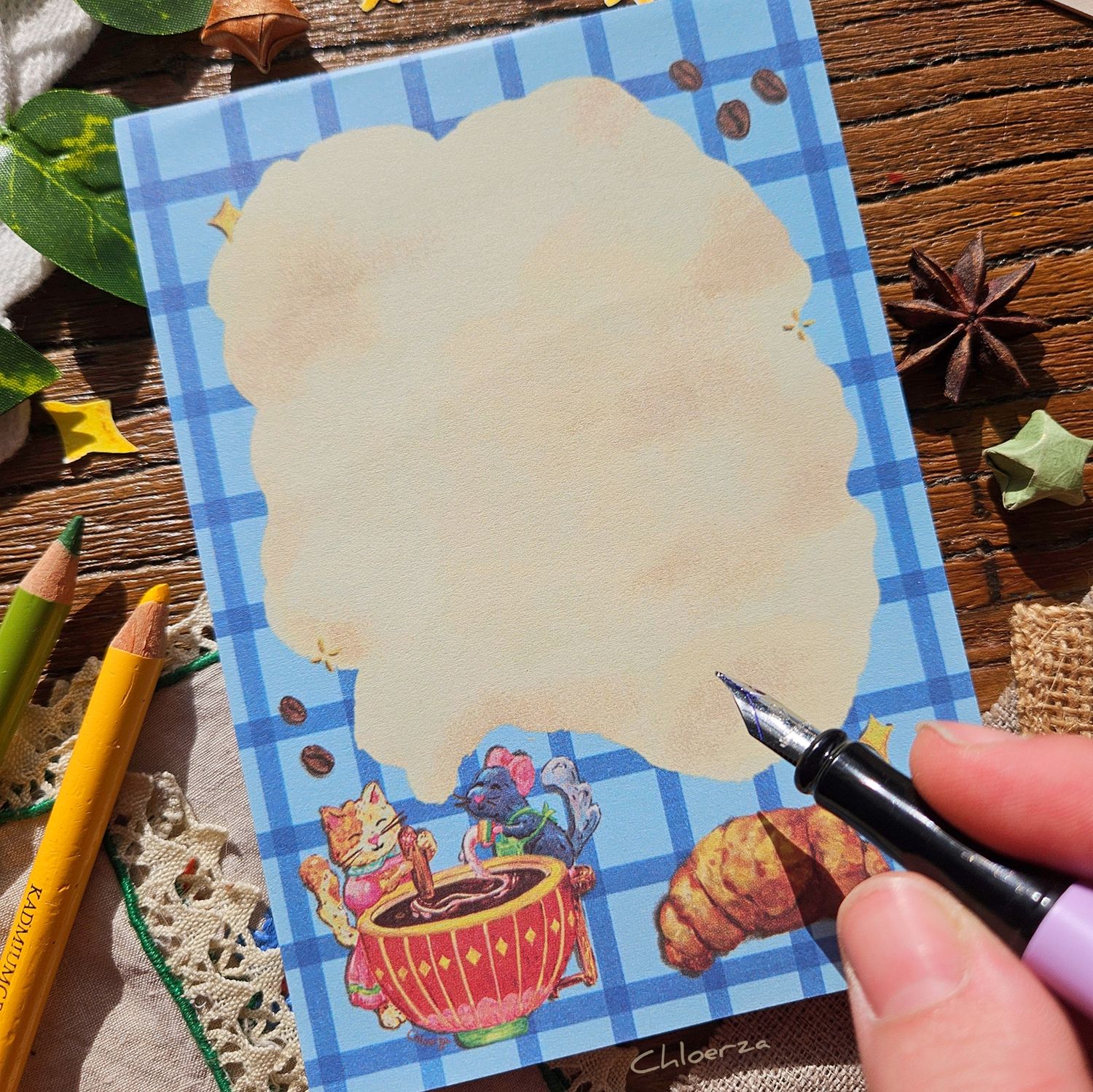 📚Bloc-notes une note avec une tache de café🖊️