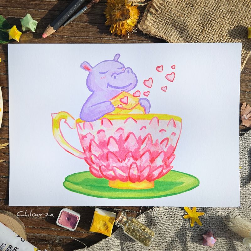 🦛​ L'hippopotame dans sa fleur 🌺​