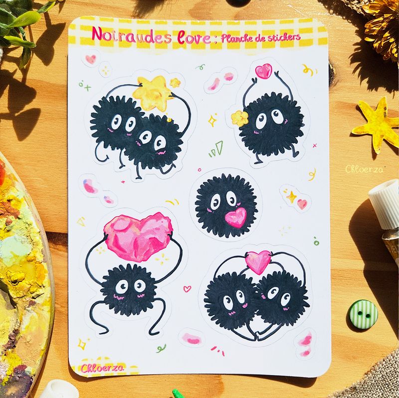 💖Planche de stickers noiraudes ✨️
