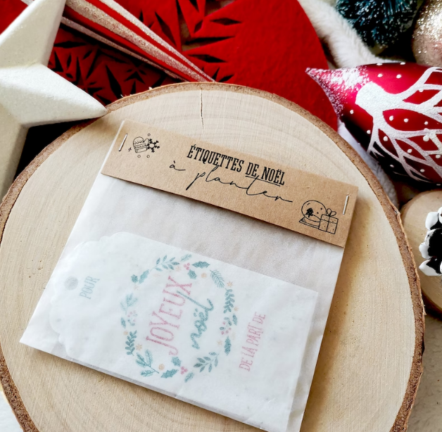 Étiquette cadeau de Noël - Lot de 6 étiquettes cadeau en papier à planter •