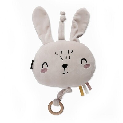 Coussin musical - lapin rose