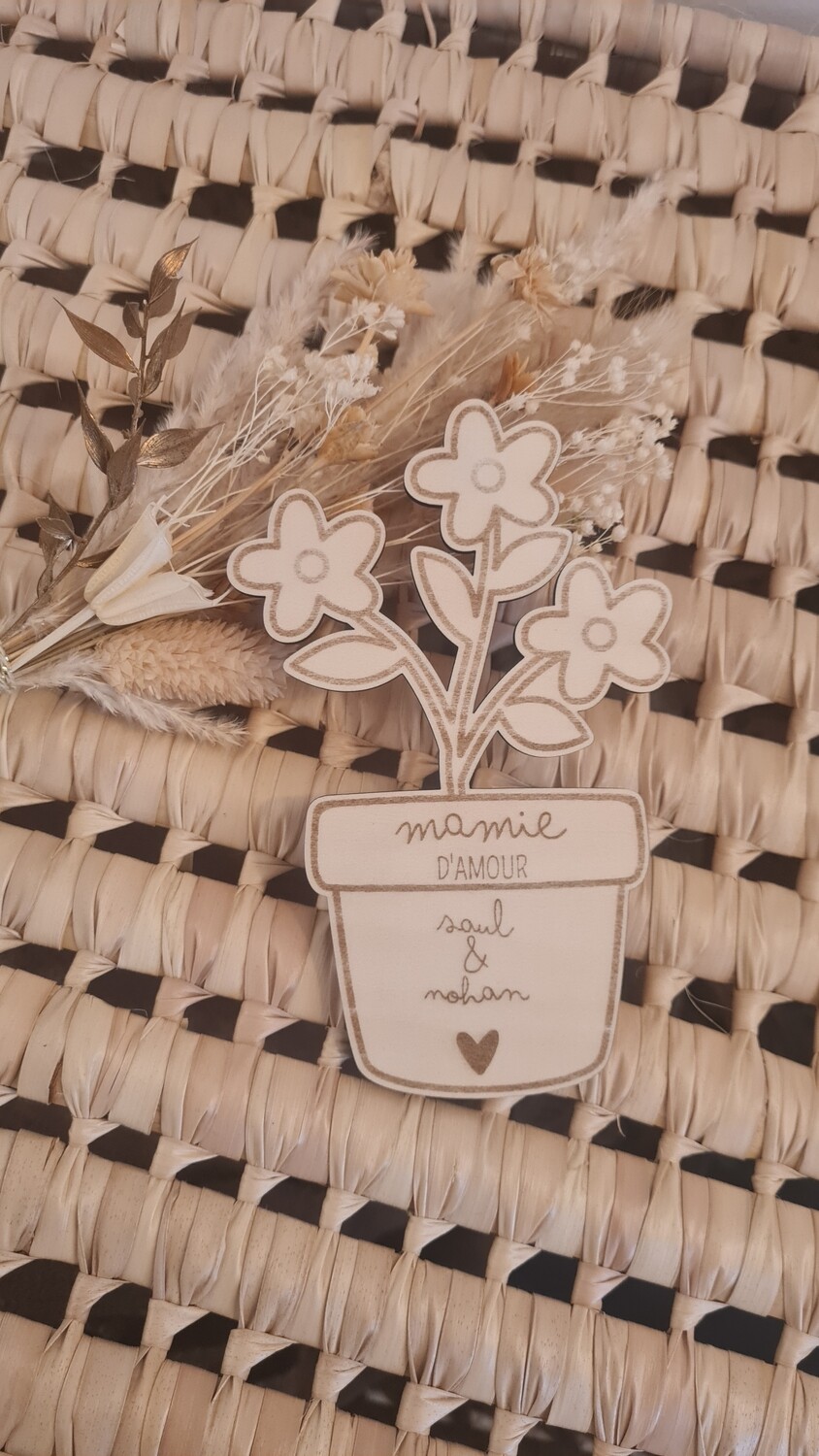 Pot de fleurs en bois
