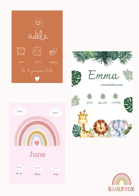 Affiche personnalisable de naissance