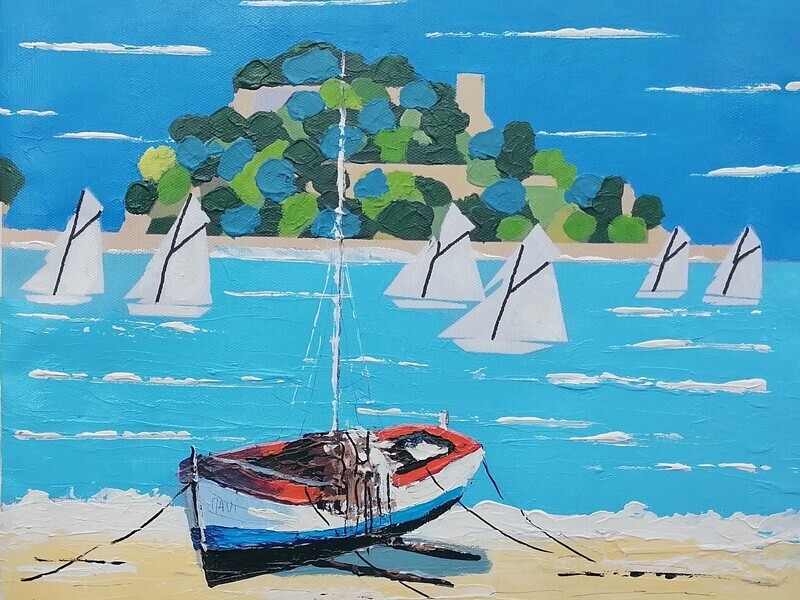Pointu Vers le fort de Brégançon 46X38 cm