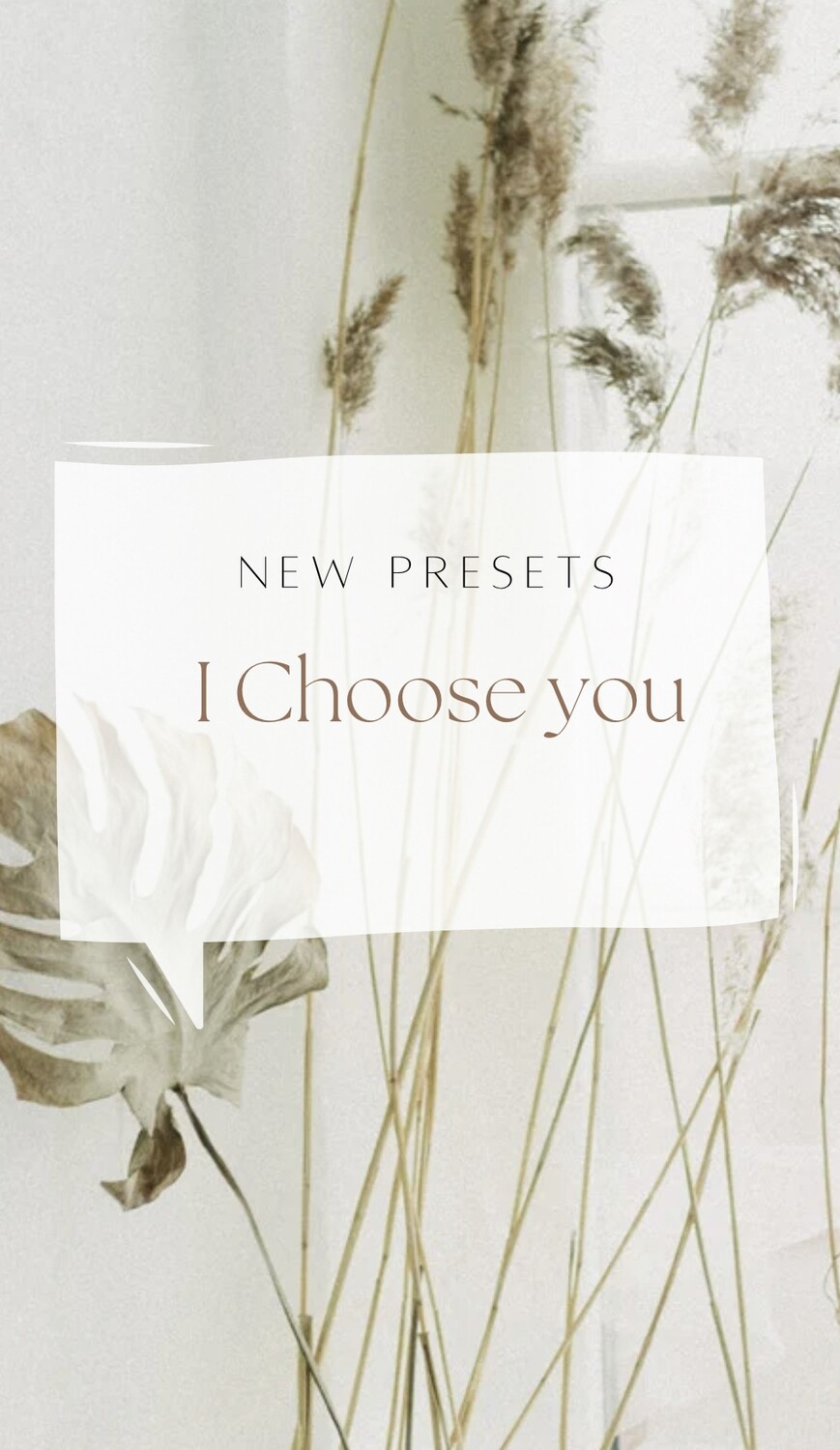 I Choose you - Mobile Lightroom presets