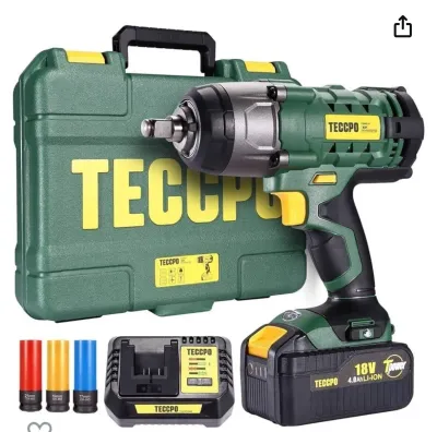 Avvitatore ad Impulsi, TECCPO 350Nm Avvitatori a Massa Battente 18V 4.0Ah Batteria