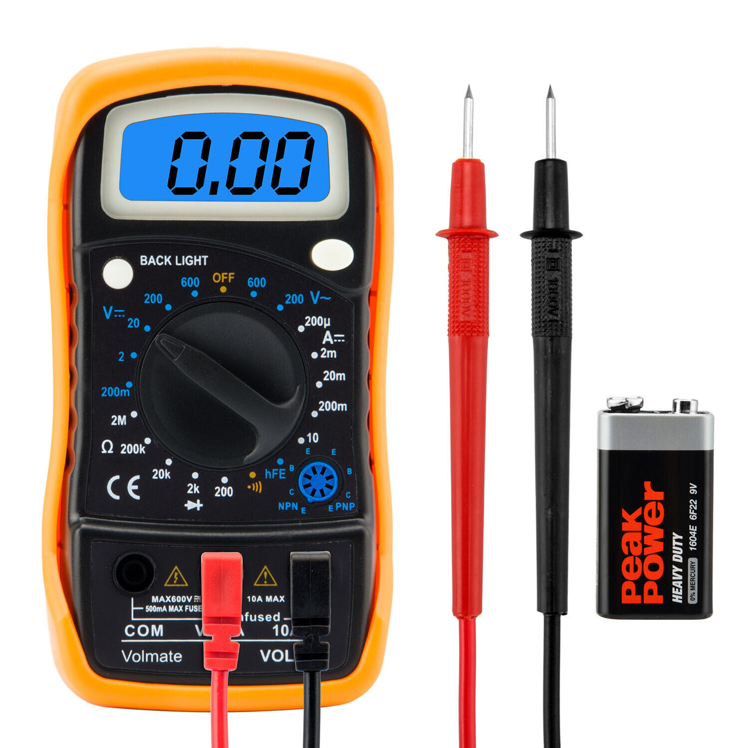 Digital Voltmeter Ammeter Ohmmeter Multimeter Volt AC DC Tester Meter