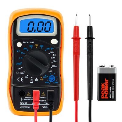 Digital Voltmeter Ammeter Ohmmeter Multimeter Volt AC DC Tester Meter