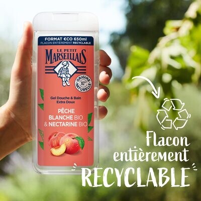 LE PETIT MARSEILLAIS GEL DOUCHE PÊCHE ET NECTARINE BIO
