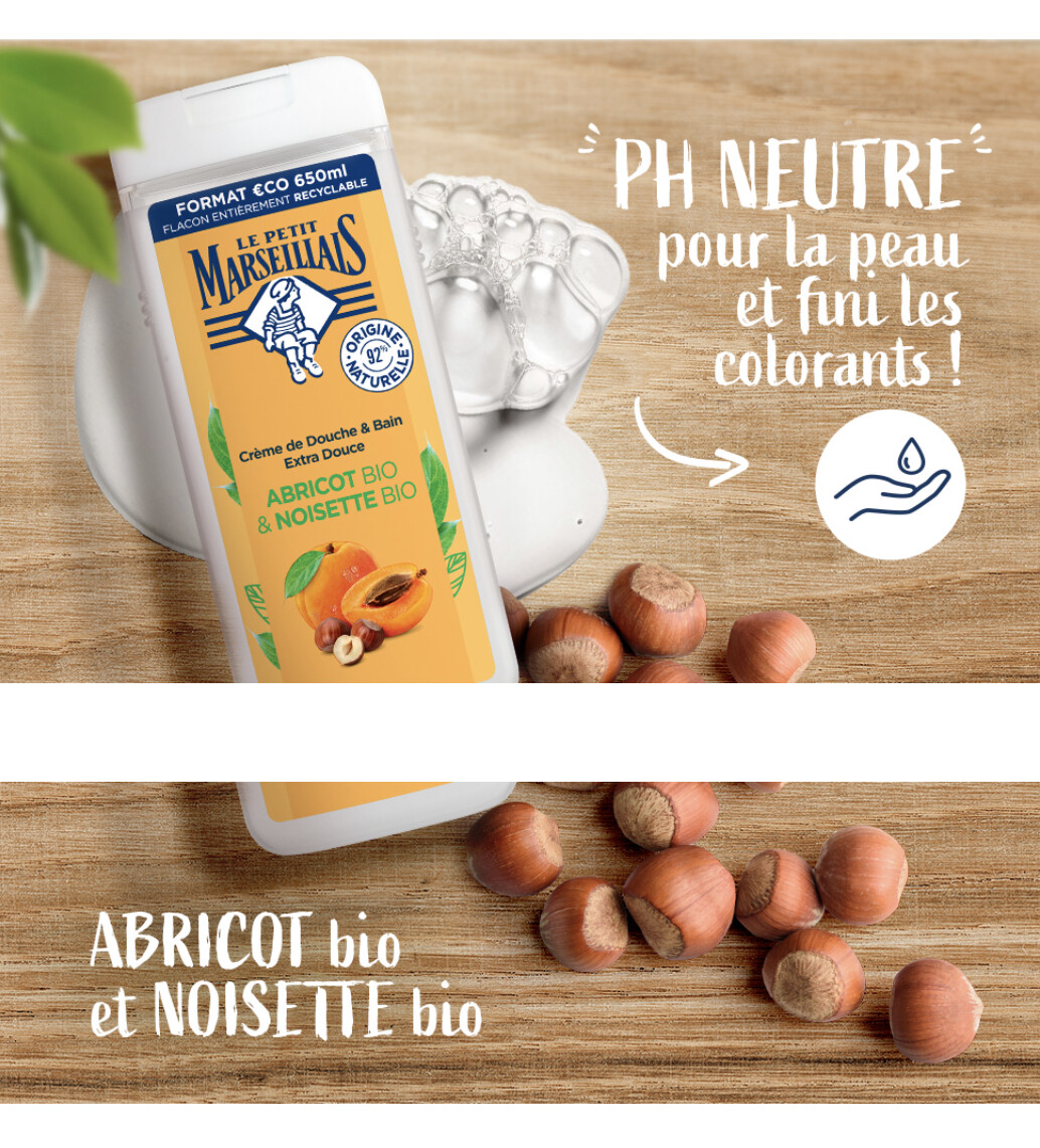 LE PETIT MARSEILLAISE CREAM DE BAIN ABRICOT &amp; NOISETTES NATURELLES BIO