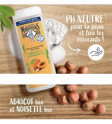 LE PETIT MARSEILLAISE CREAM DE BAIN ABRICOT &amp; NOISETTES NATURELLES BIO