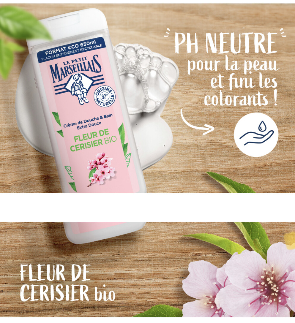 LE PETIT MARSEILLAIS CREAM DE BAIN FLEUR DE CERISIER NATUREL BIO