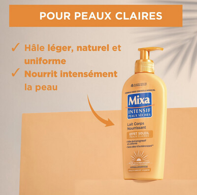 MIXA LAIT EFFET SOLEIL PAUX CLAIRE