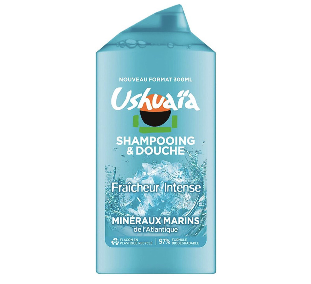 USHUAÏA SHAMPOOING DOUCHE  RAFRAÎCHI INTENSE MINÉRAUX MARINS