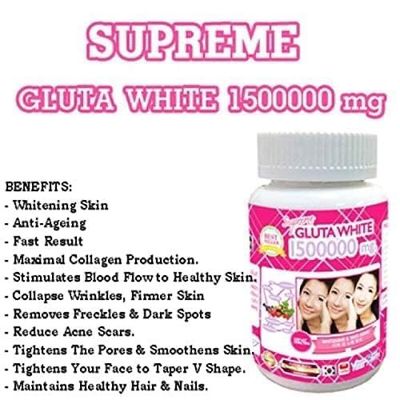 GLUTA WHITE 1500000mg COMPLÈTEMENT ALIMENTAIRE