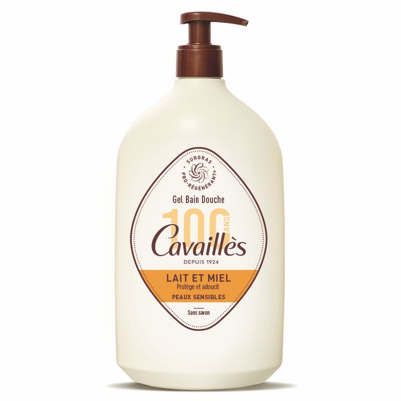 LAIT BAIN DOUCHE CAVAILLES LAIT ET MIEL nourrit et adoucit peaux sensibles